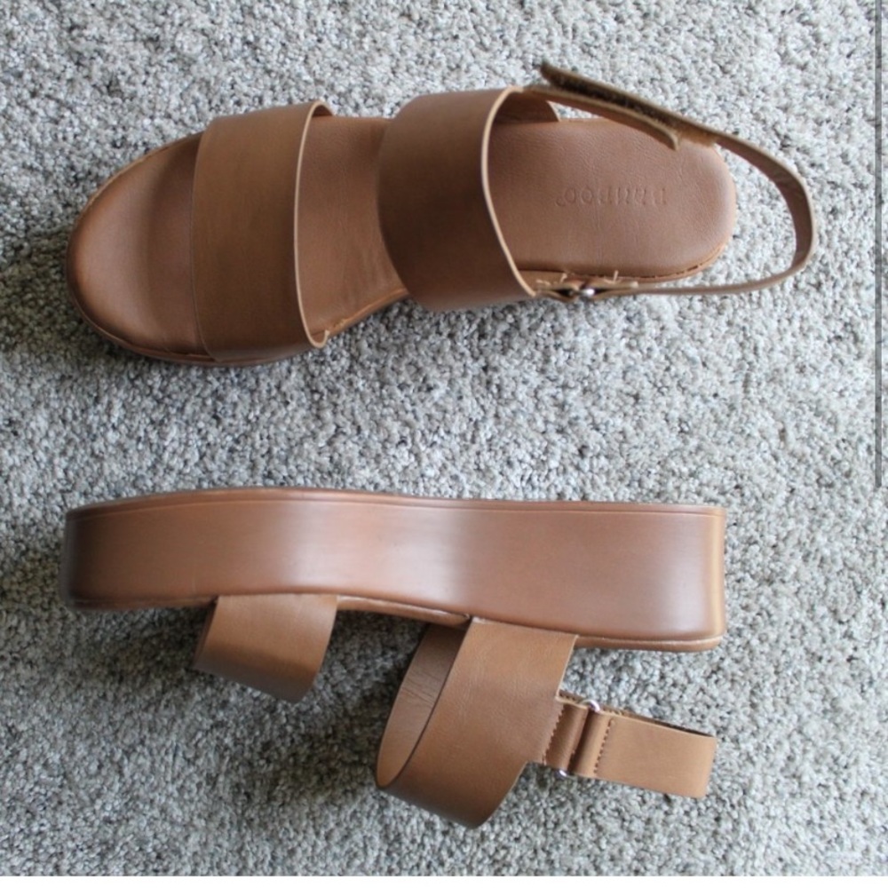 ISO bamboo sandal platforms brown 6.5